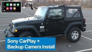 Sony AX-1000 CarPlay install in a 2010 Jeep Wranger w/Backup Camera