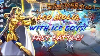 Saint Seiya: Awakening - Leo Aiolia Test with Ice Boys! High Damage?! Not Fully Built (lv70)