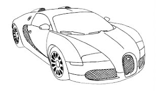 Speed drawing: Bugatti Veyron / Быстрое рисование. Бугатти Вейрон