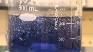 yellow and blue oscillating chemical reaction