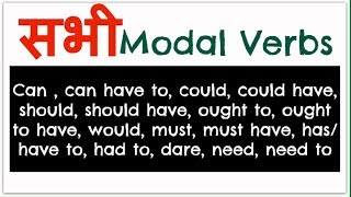 All Modal Verbs | modals in english grammar with examples
