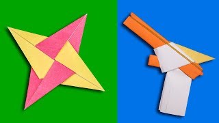 07 New Easy Origami Ninja Star/Sword/Knife/gun - How to make