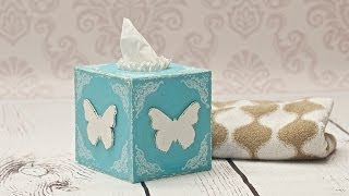 Decoupage krok po kroku - chustecznik z motylkami