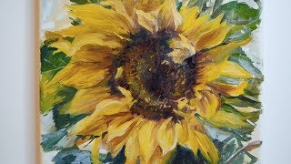 Масляная живопись [Подсолнух] (Speed painting)