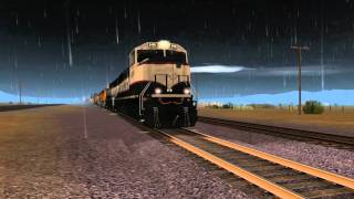 Hooking up helpers on a Tehachapi bound intermodel train (Trainz 2012)