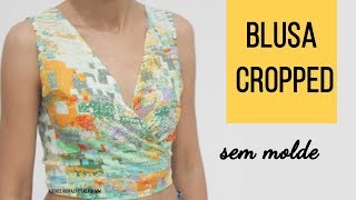 BLUSA CROPPED COM AMARAÇÃO (SEM MOLDE) - Roupas Feitas por Mim