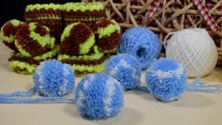 Помпоны из ниток, легко и просто...  How to make pompons from yarn.