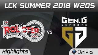 KT vs GEN Highlights Game 1 LCK Summer 2018 W2D5 KT Rolster vs Gen G Esports by Onivia
