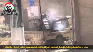 СИРИЯ МОМЕНТ ПОПАДАНИЯ СНАРЯДА ПО ТАЧАНКЕ ТЕРРОРИСТОВ (Syrian Civil War) )