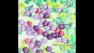 폴리머클레이 꽃단추(polymer clay flower buttons)