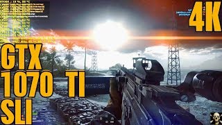 Battlefield 4 Gtx 1070 Ti Sli 4K UltraHD Frame Performance Ultra!!