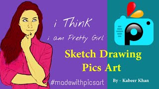 PicsArt Tutorial : How to Draw Cartoon Type Sketch in PicsArt Application Without  Any Skill