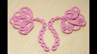 Вязание крючком  БУТОН ЦВЕТКА - мотив для ирландского кружева  crochet irish lace