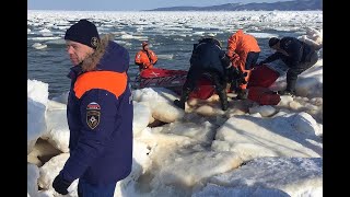 Появилось видео спасения рыбаков со льдины на Сахалине. Дальний восток. Сахалин.