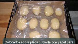 Miguelitos (bollitos de leche) rellenos con dulce de leche