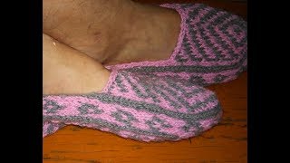 СЛЕДКИ спицами с жаккардовым узором часть 2