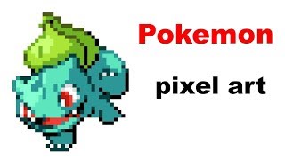 Как нарисовать покемона. Бульбазавр по клеточкам. Bulbasaur Pixel Art.