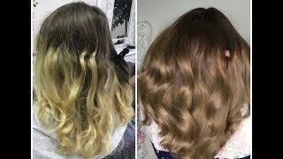 From blond to light brown. Из блонда в русый