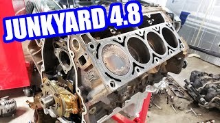 Disassembling the Junkyard 4.8L LS Engine for the S-10 Swap Burnout Truck!