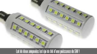 Lot de 2 ampoules led E14, 5W, 360°, blanc froid