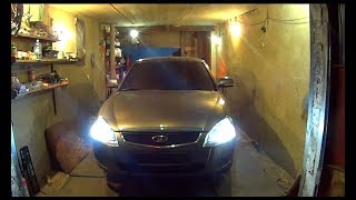 Установка диодных ламп в ближний и дальний на приору 2
