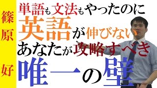 【英語】どうしても伸びない英語力を底上げする最後の壁～単語・文法をやっても、なぜか長文問題が弱いあなたがやるべきこと【篠原好】