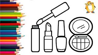Рисуем Косметику Makeup Раскраски для Девочек Видео для Детей