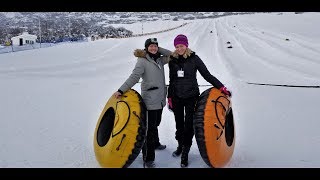 США. Зимние развлечения в Юте. Купание в краторе. Ледяной дворец. Катание с гор в городке Midway.