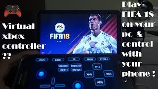 play FIFA 18 with virtual xbox type gamepad