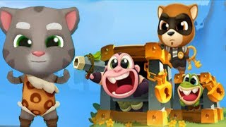 Говорящий Том Сила ВсплескаTalking Tom Splash Force Доисторический Том Атакует Енотов Спасает Друзей