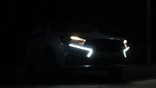 Лада Веста!Установка и подключение ДХО с повторителем поворотников!Обзор!