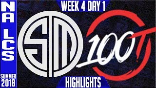 TSM vs 100 HIGHLIGHTS | NA LCS Summer 2018 Week 4 Day 1 | Team Solomid vs 100 Thieves