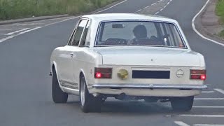V8 Ford Cortina Mk2 Leaving a Car Meet Sideways