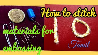 Embossed / padding - Materials for embossing / how to stitch thread for emboss - Aari advanced - 16