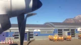 Air Iceland Fokker 50 taxi takeoff @ KUS Kulusuk