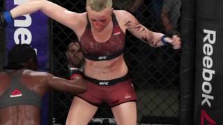 Julianna brutalizes Cait's stomach  (EA UFC 3: Ryona Belly Punch Edition)