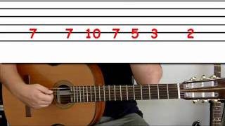 Guitar lesson 2F : Beginner -- 'Seven nation army' on one string