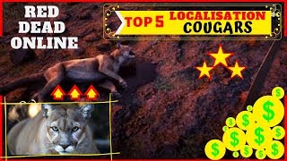 TOP 5 ?LOCALISATIONS? DE COUGUARS| RED DEAD ONLINE