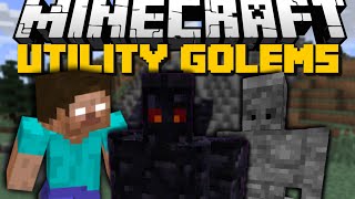 Minecraft: UTILITY GOLEMS MOD (Obsidian Golem, Herobrine Golem & More) Mod Showcase