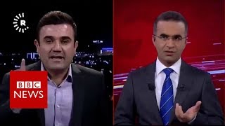 TV channel live on air during Iraq-Iran earthquake - BBC News