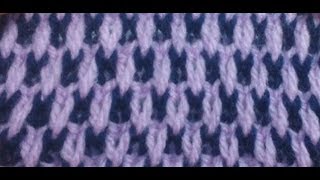 Двухцветный узор на двух спицах #6