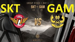 SKT vs GAM Game 5 Highlights MSI 2017 Group Stage Day 1