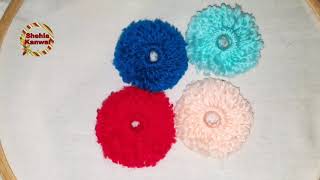 Hand Embroidery:Wow Amazing Sewing Hack Trick Make Flower With Pencil,Easy Fluffy Flower Embroidery
