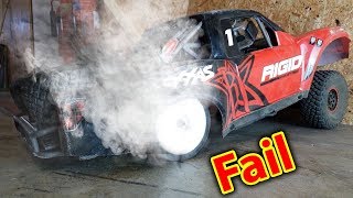 RC Car Burnout + SMOKE- Traxxas Unlimited Desert Racer