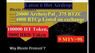 Latest 6 Token Airdrops|| New Free 100,000 HT Token and 4000 Bitcoin Protocol