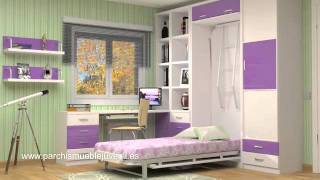 LITERAS ABATIBLES VERTICALES/MUEBLES CAMA/CAMAS ABATIBLES/DORMITORIOS JUVENILES