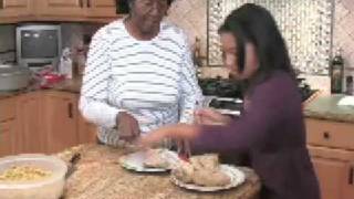 cooking cornbread stuffing with grandmom part 2