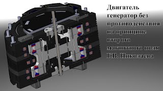 Двигатель генератор без противодействия на принципе второго магнитного поля Г.В. Николаева