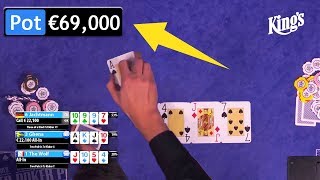 3-Way Action for €69,000 Pot at Kings Casino €100/€100 High Stakes Poker Cash Game