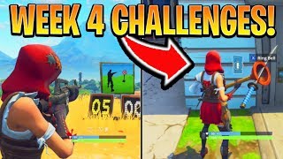 Fortnite ALL WEEK 4 CHALLENGES GUIDE! - SHOOTING GALLERIES Locations, Banner (Battle Royale Season 6